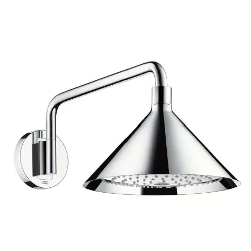 Kopfbrause mit schwenkbarem Brausearm in Chrom. Das moderne Design zeigt klare Linien. Hersteller ist AXOR. Ideal für die Montage in Duschbereichen.